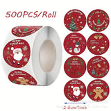 Christmas Holiday Sticker Roll – Gift Packaging Adhesive Labels