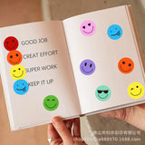 Cute Smiley Face Sticker Roll – Mixed Colors Reward Labels (500pcs)