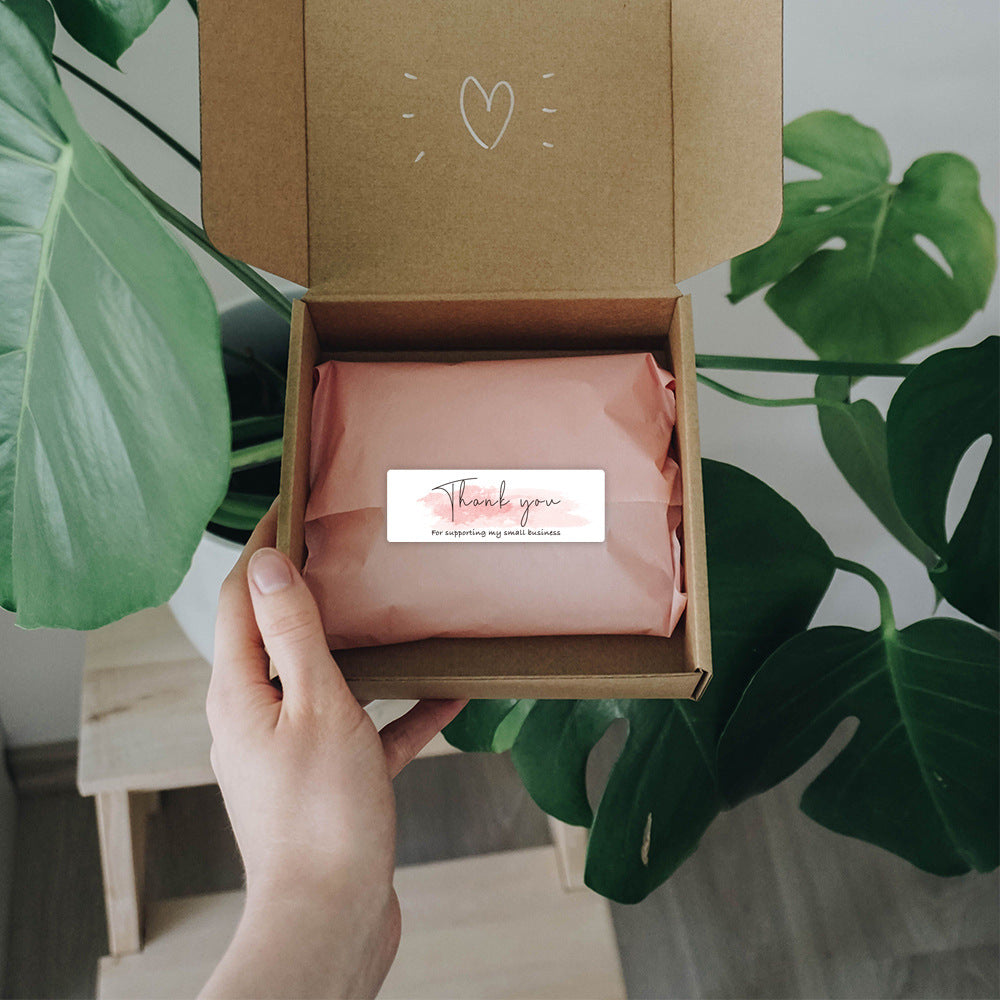 Rectangular Thank You Sticker Roll – Gift & Envelope Sealing Labels