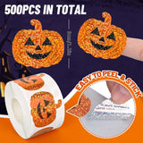 500Pcs Halloween & Christmas Holographic Sticker Roll – Waterproof