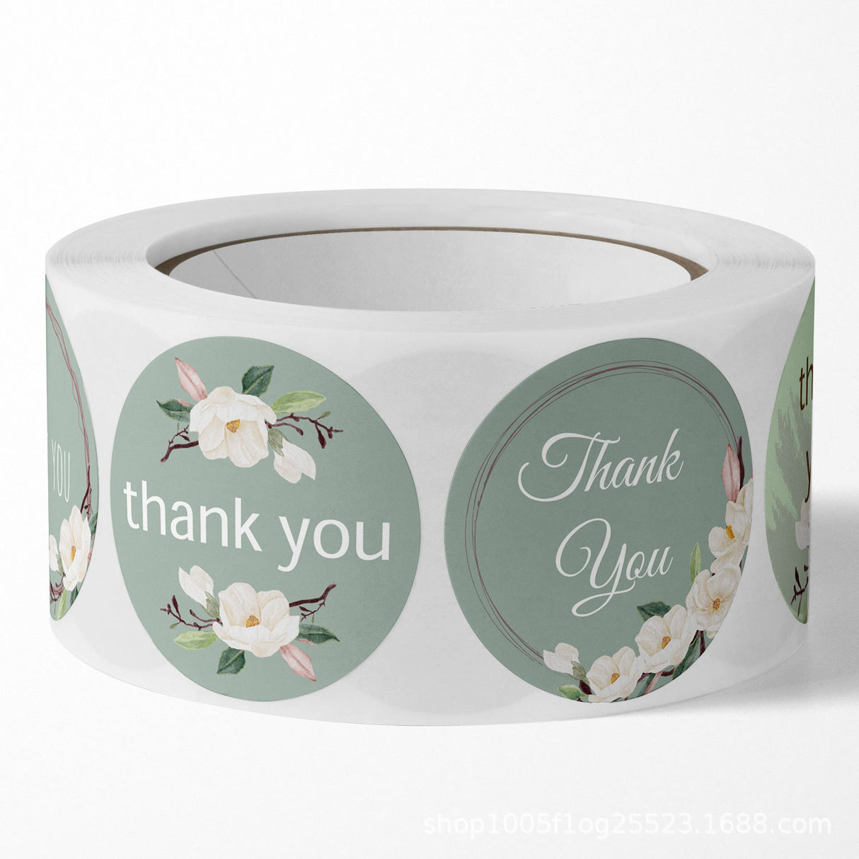 Floral Thank You Sticker Roll – Rose Design Adhesive Labels