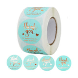 500pcs Blue Foil Thank You Stickers – Round Adhesive Gift Labels for Wedding Favors