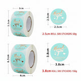500pcs Blue Gold Foil Thank You Stickers – 1 Inch Round Labels for Gifts & Orders