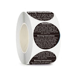500pcs Candle Warning Sticker Roll – Round Safety Labels for Candle Jars