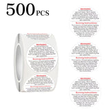 500pcs Candle Warning Sticker Roll – Round Safety Labels for Candle Jars