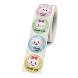 500Pcs Cute Cartoon Cat Thank You 500pcs Cute Cartoon Cat Thank You Stickers – 1 Inch Round Labels for Kids & Pet LoversRoll - 1-Inch Round Labels