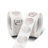 500pcs Christmas Foil Stickers – Roll for Gift Decoration & Holiday Packaging