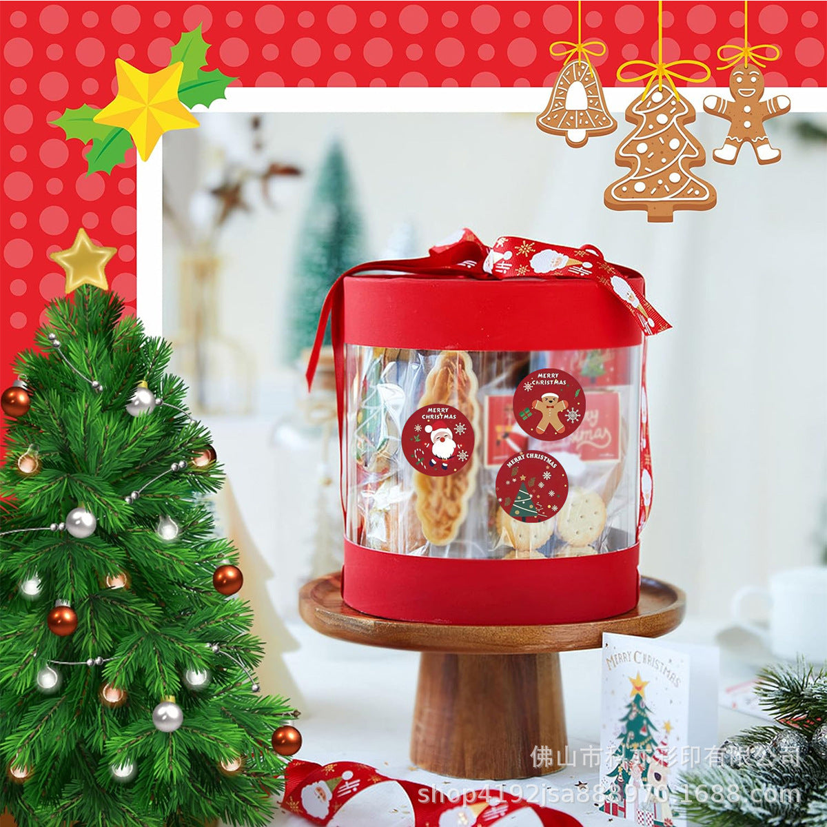 500pcs Christmas Holiday Stickers – Roll for Gift Packaging & Holiday Decor