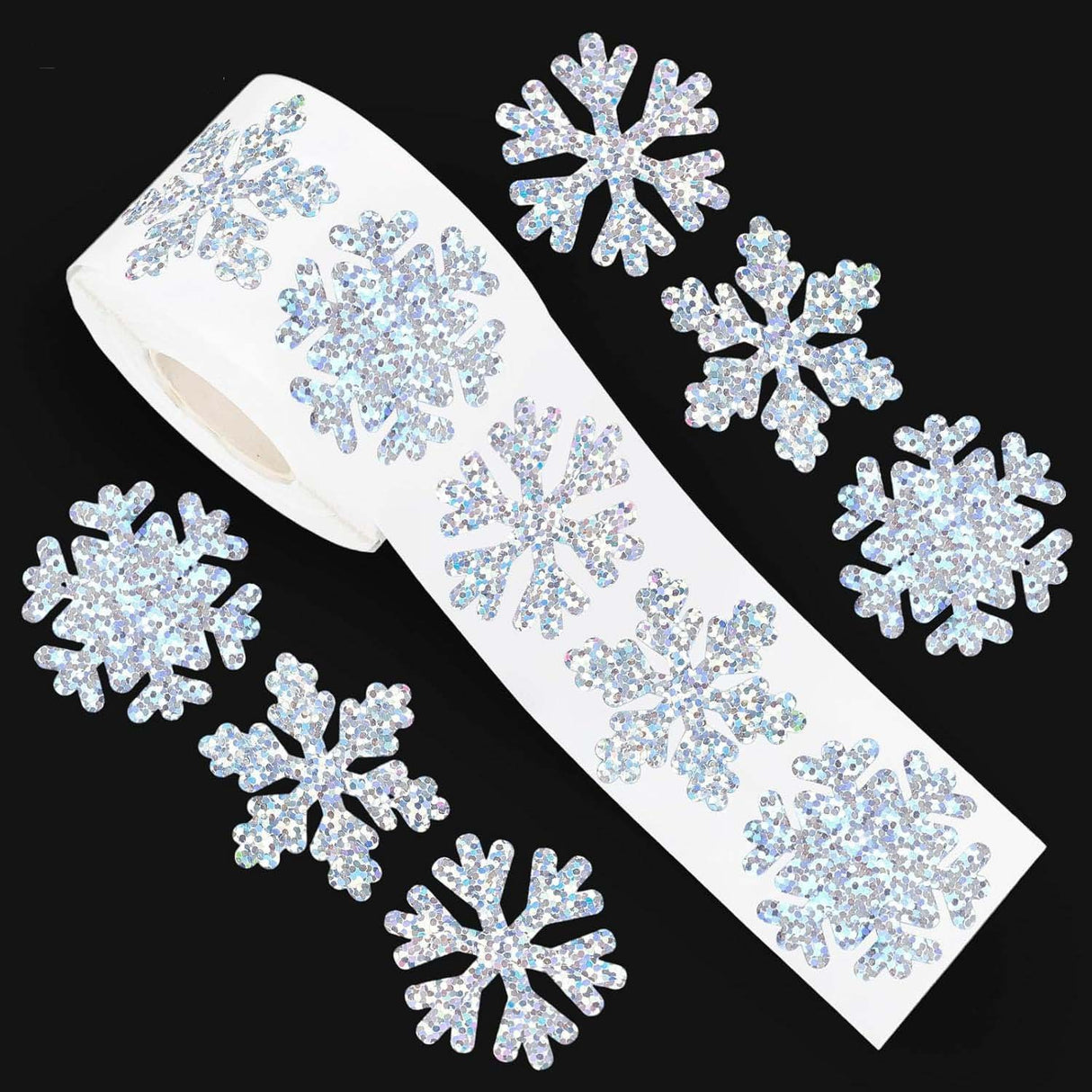 500Pcs Halloween & Christmas Holographic Sticker Roll – Waterproof