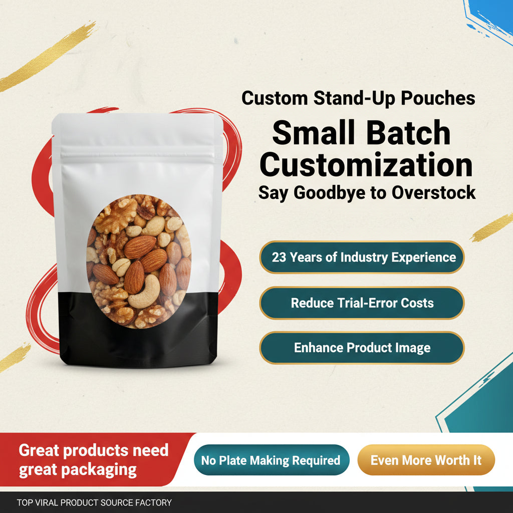 Small Batch Coffee Bags with One-Way Valve - Food-Grade Stand-Up Zipper Pouches