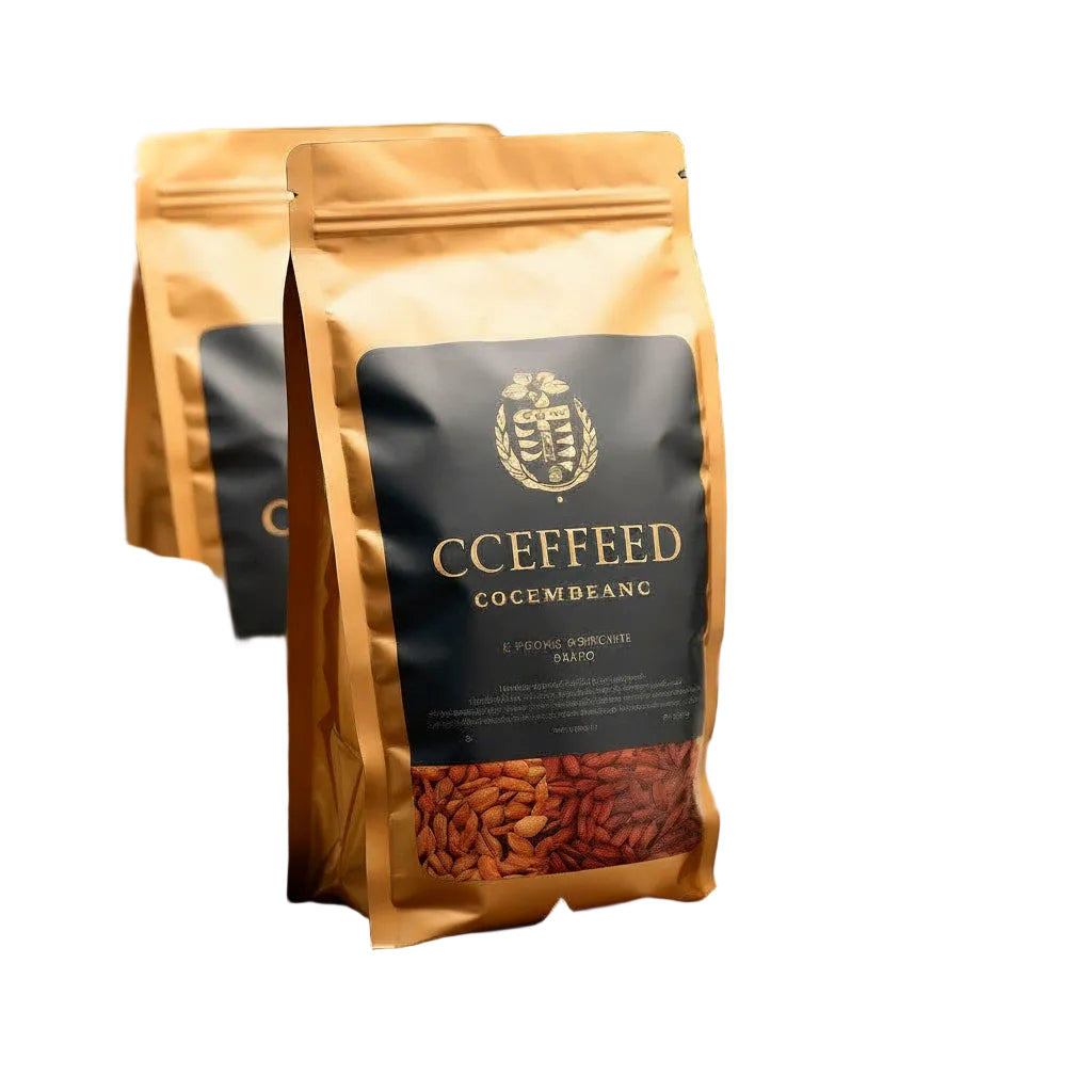 100pcs Kraft Paper Coffee Bag with Valve – Custom UV Printed