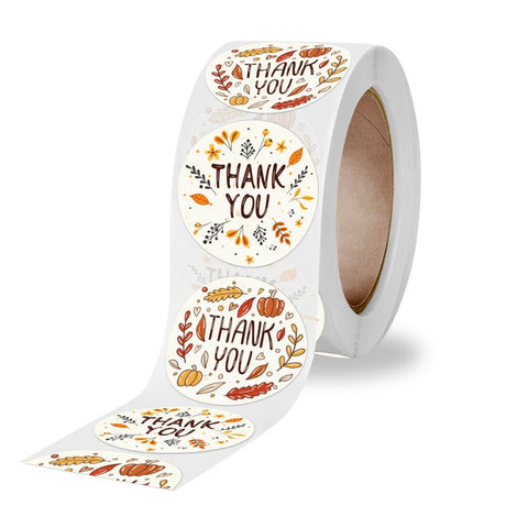 500pcs Colorful Floral Thank You Stickers – Copperplate Self-Adhesive Gift Box Labels