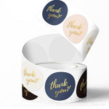 500Pcs Colorful Foil Thank You Sticker Roll 2.5cm Round Labels