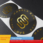 500pcs Custom Logo Gold Foil Stamping Stickers – Round Personalized Adhesive Labels
