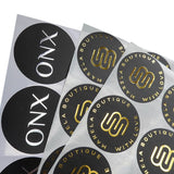 500pcs Custom Logo Gold Foil Stamping Stickers – Round Personalized Adhesive Labels