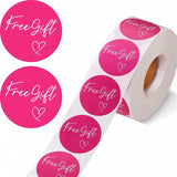 500pcs Custom Logo Adhesive Label Roll – Glossy Paper Seal Stickers