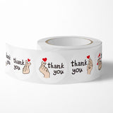 500pcs Cute Finger Heart Thank You Stickers – White Copperplate Self-Adhesive Labels