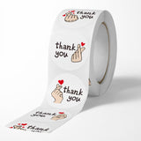 500pcs Cute Finger Heart Thank You Stickers – White Copperplate Self-Adhesive Labels