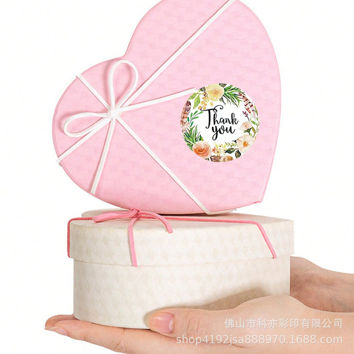 500Pcs Floral Thank You Sticker Roll 25mm Round Assorted Design Labels