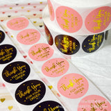 500pcs Gold Foil Thank You Stickers – 2.5cm Round Labels for Gifts & Orders
