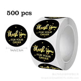500pcs Gold Foil Thank You Stickers – 2.5cm Round Labels for Gifts & Orders