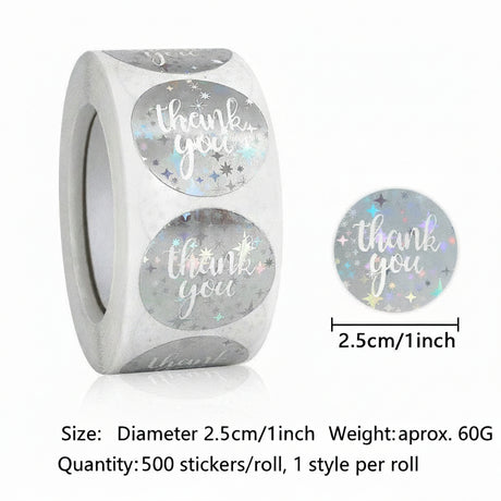 500pcs Gold Foil Thank You Stickers – Roll for Gift Packaging Seal Labels