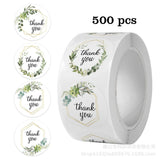 500pcs Gold Frame Thank You Stickers – 2.5cm Round Labels for Gifts