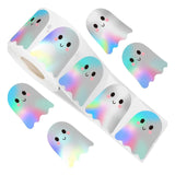 500pcs Halloween Pumpkin Ghost Stickers – Waterproof Roll for Party Decoration