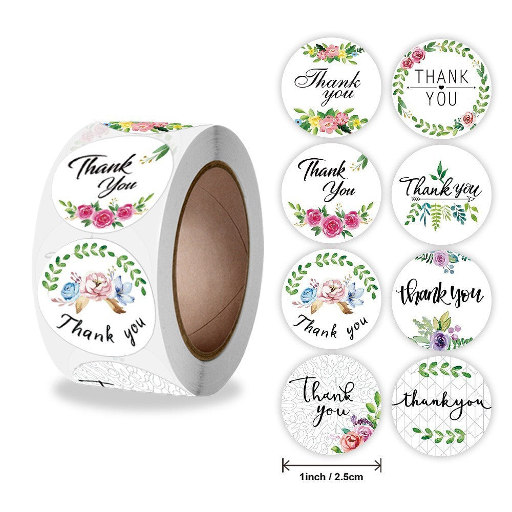 500pcs Heart Shape Thank You Stickers – 1 Inch Round Labels for Wedding Favors