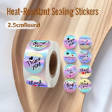500pcs Holographic Thank You Stickers – 2.5cm Round Assorted Design Labels