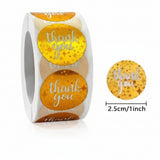 500pcs Holographic Gold Foil Thank You Stickers – 1 Inch Round for Luxury Gifts