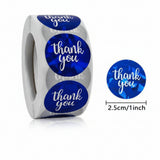 500pcs Holographic Gold Foil Thank You Stickers – 1 Inch Round for Luxury Gifts