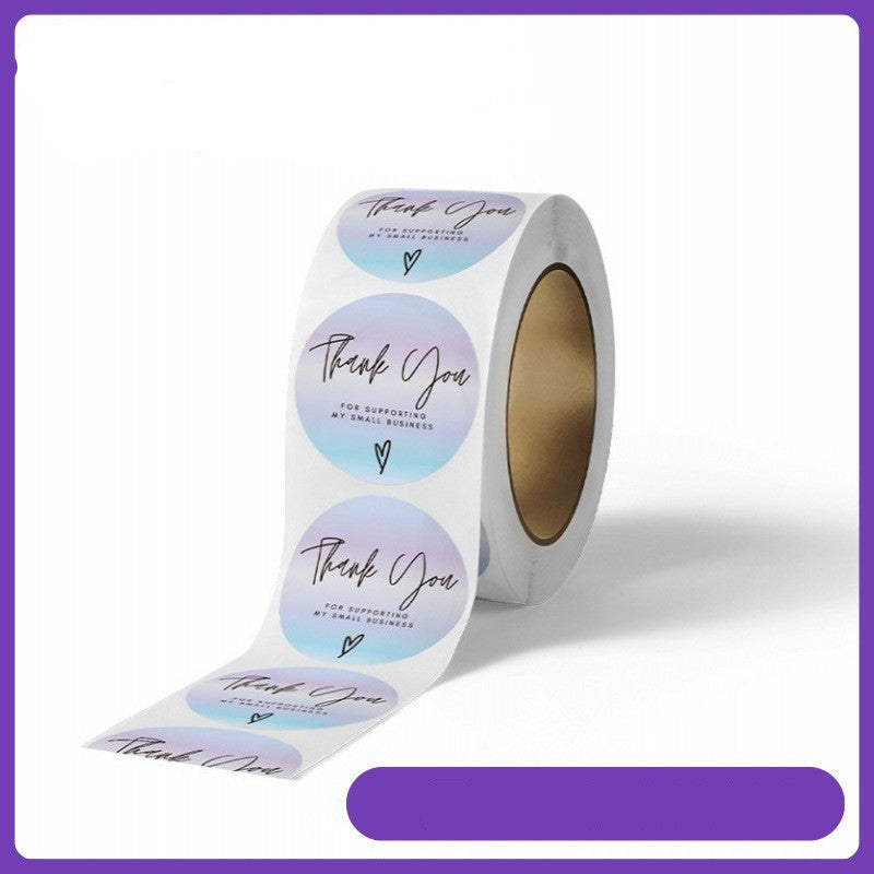 500Pcs Holographic Thank You Sticker Roll Round Labels for Small Business