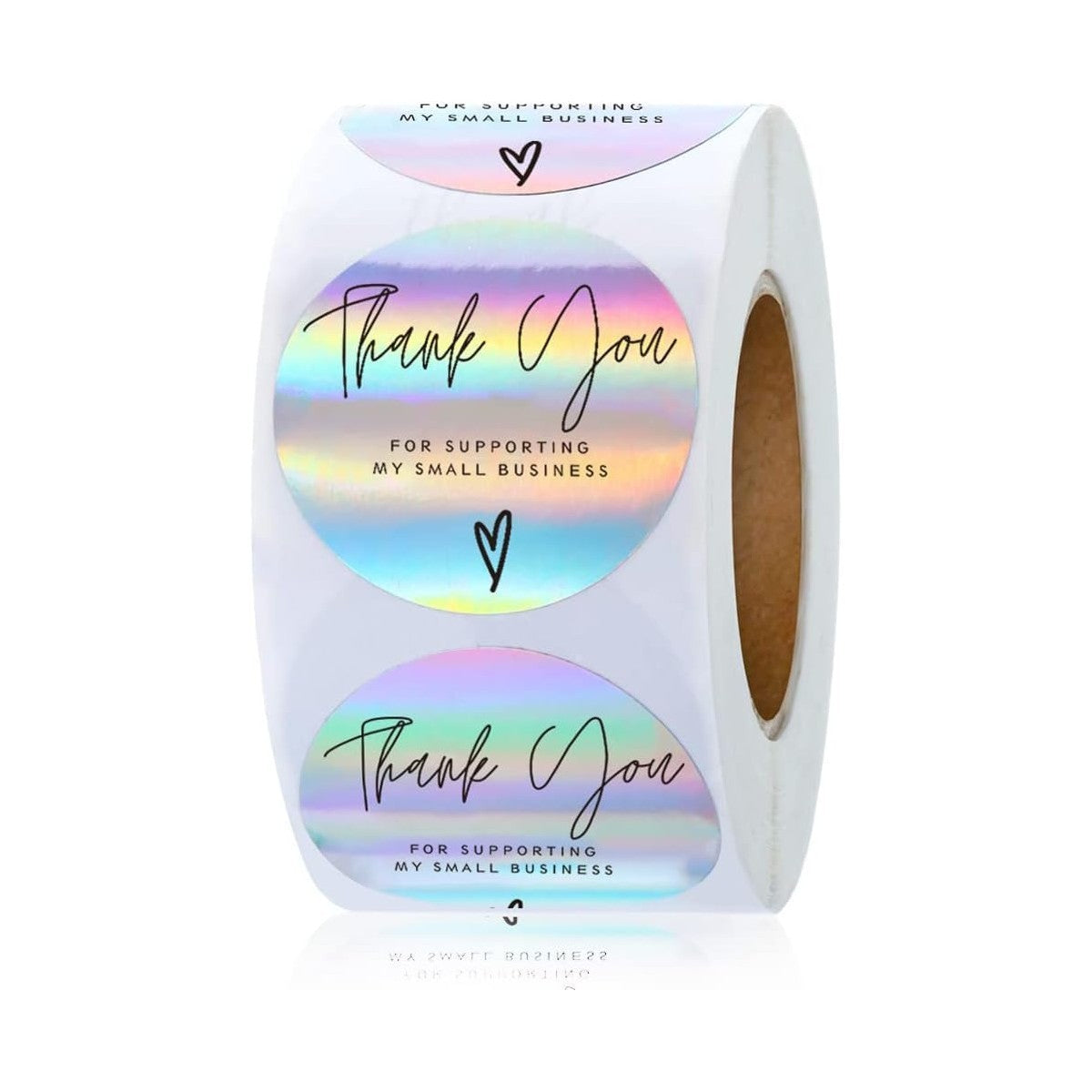 500Pcs Holographic Thank You Sticker Roll Round Labels for Small Business