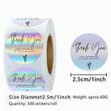 500Pcs Holographic Thank You Sticker Roll Round Labels for Small Business