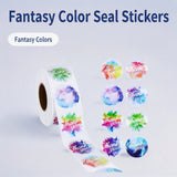 500pcs Holographic Watercolor Thank You Stickers – 25mm Round Decorative Labels