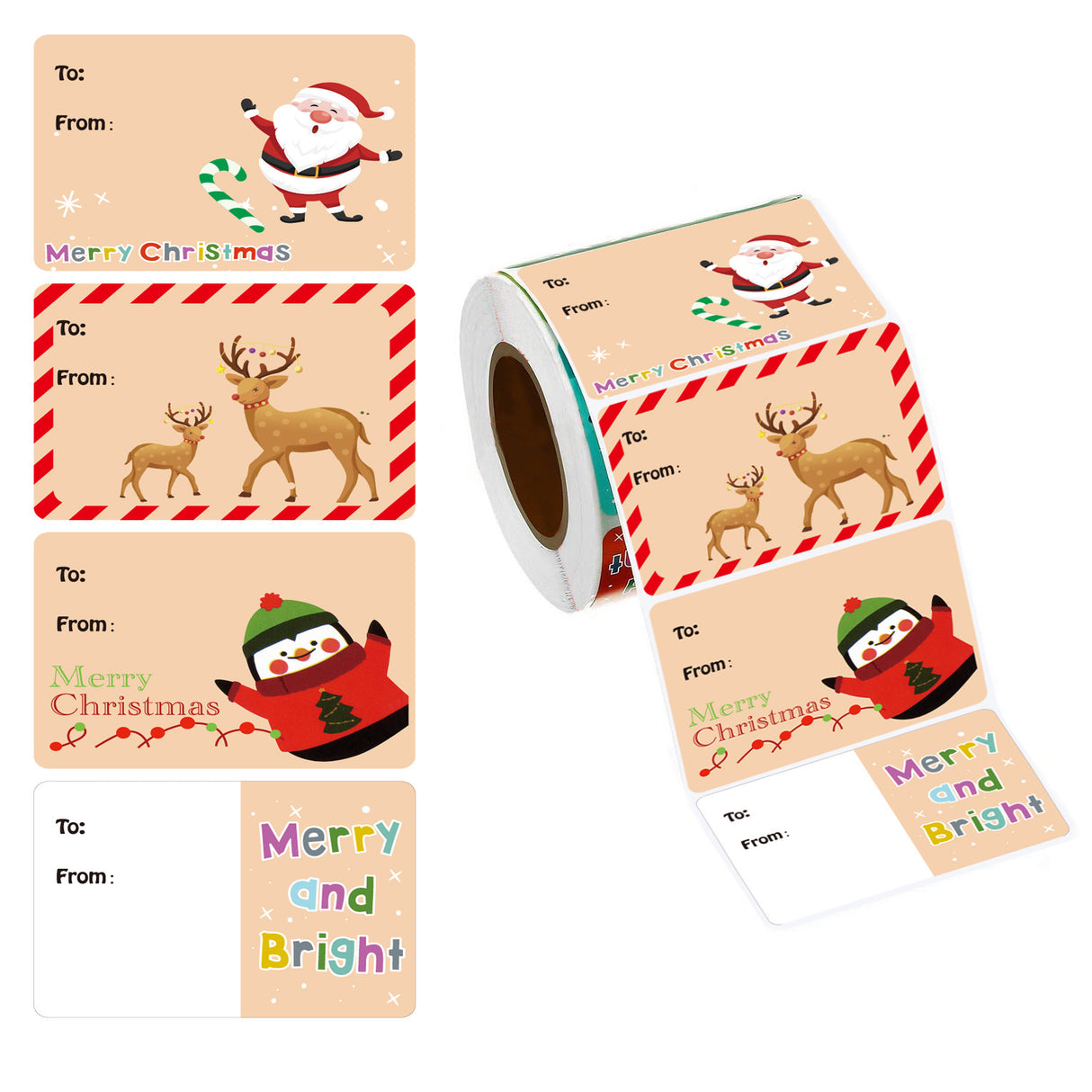 500pcs Amazon Hot Selling Christmas Sticker Roll – Holiday Gift Labels