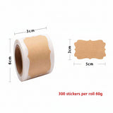 500pcs Kraft Paper Blank Stickers – Roll for Baking Packaging & Labeling