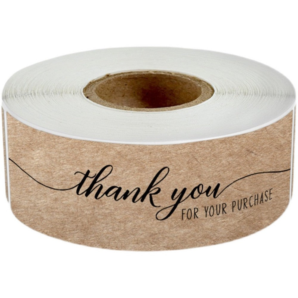 500pcs Kraft Paper Thank You Stickers – 2.5x7.5cm Rectangular Labels for Rustic Gifts