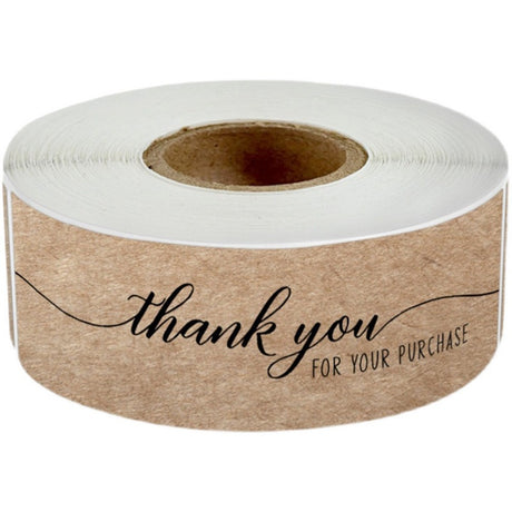 500pcs Kraft Paper Thank You Stickers – 2.5x7.5cm Rectangular Labels for Rustic Gifts