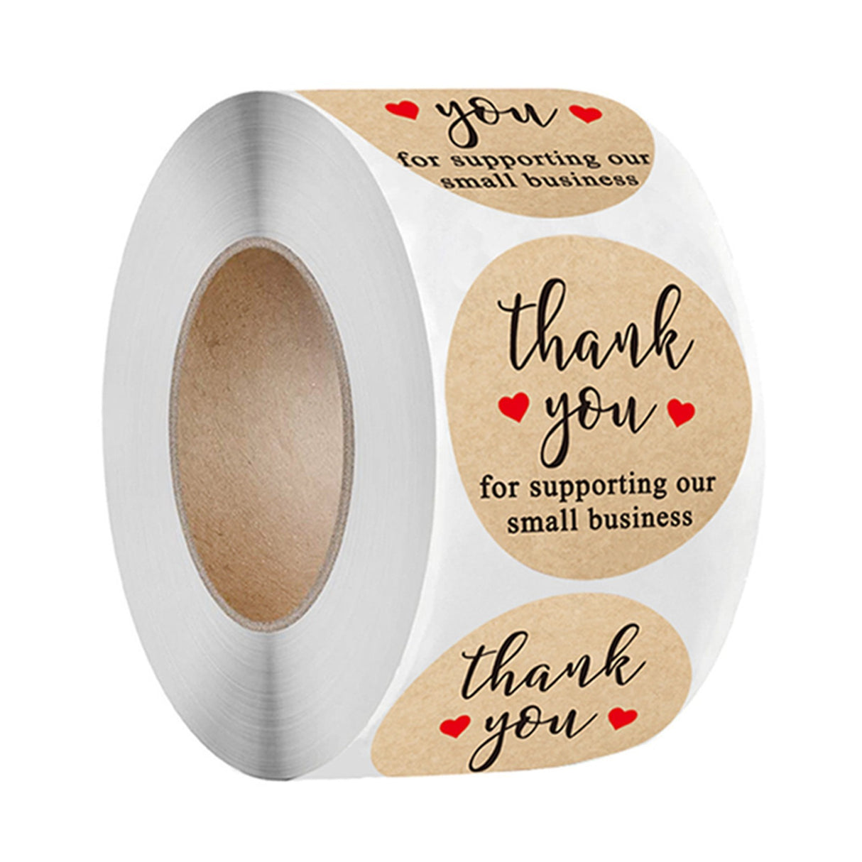 500pcs Thank You Stickers – 1 Inch Round Kraft Paper Labels for Rustic Packaging