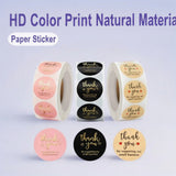 500pcs Thank You Stickers – 1 Inch Round Kraft Paper Labels for Rustic Packaging