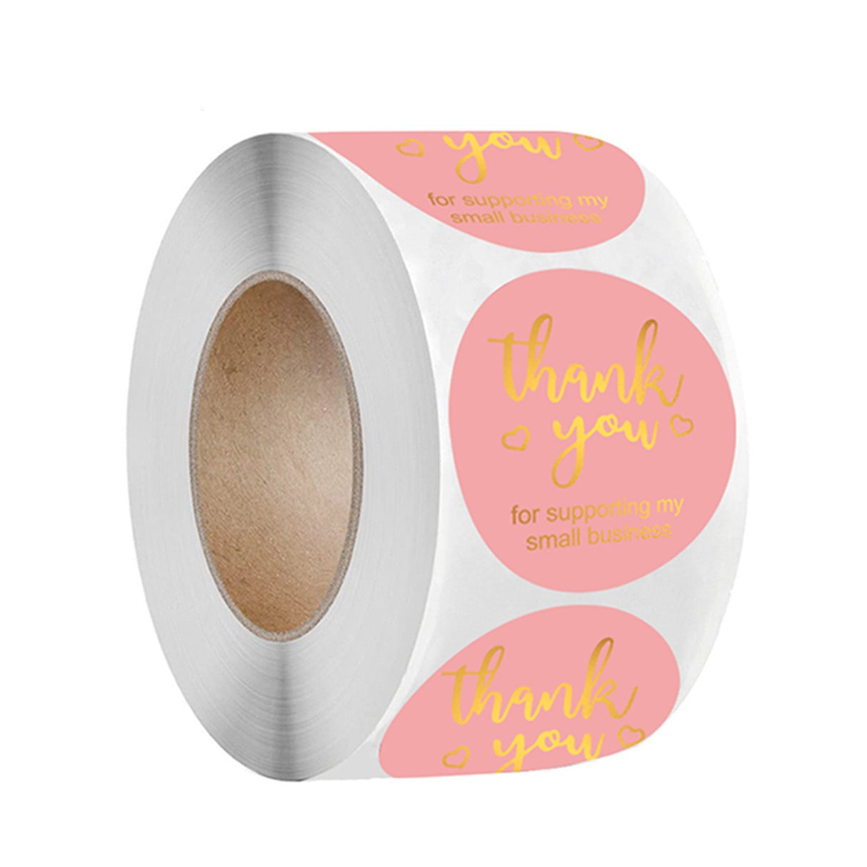 500pcs Thank You Stickers – 1 Inch Round Kraft Paper Labels for Rustic Packaging
