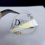 1000Pcs Custom Matte Gold Transparent Sticker Roll - Round Logo Labels for Packaging