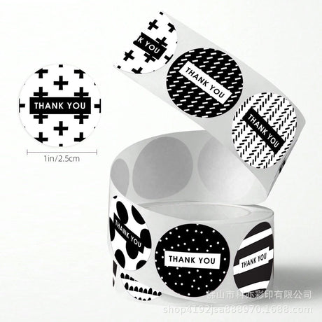 500pcs Minimalist Thank You Stickers – 1 Inch Round Labels for Modern Branding