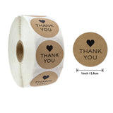 500pcs Paw Print Kraft Paper Thank You Stickers – 1 Inch Round for Pet Shops