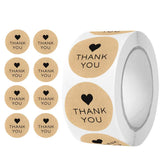 500pcs Paw Print Kraft Paper Thank You Stickers – 1 Inch Round for Pet Shops