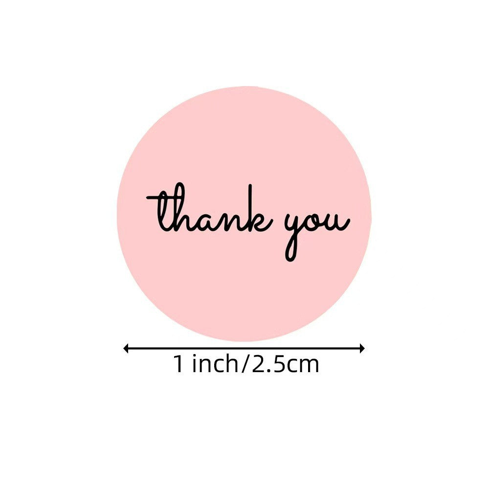 500pcs Pink Round Thank You Stickers – Self-Adhesive Gift Seal Labels for Gifts