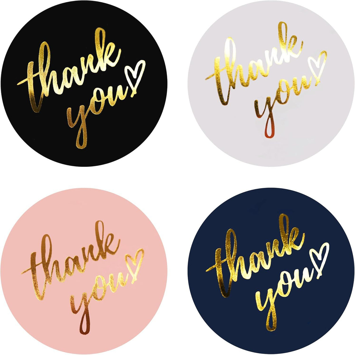 500pcs Pink Foil Thank You Stickers – Roll for Gift & Wedding Envelope Seals
