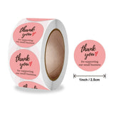 500pcs Pink Heart Shaped Thank You Stickers – Self-Adhesive Support My Business Labels